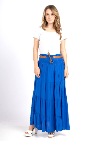 Wholesaler Miss Azur - Long plain flared skirt