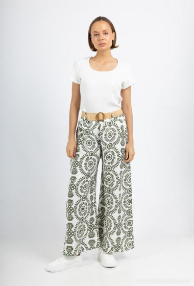 Wholesaler Miss Azur - Loose Printed Trousers