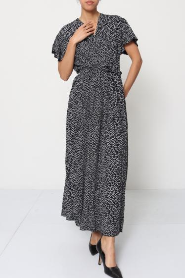 Wholesaler Miss Azur - Long floral print wrap dress