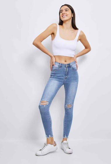 Wholesaler Miss Bon - Skinny jeans destroyed