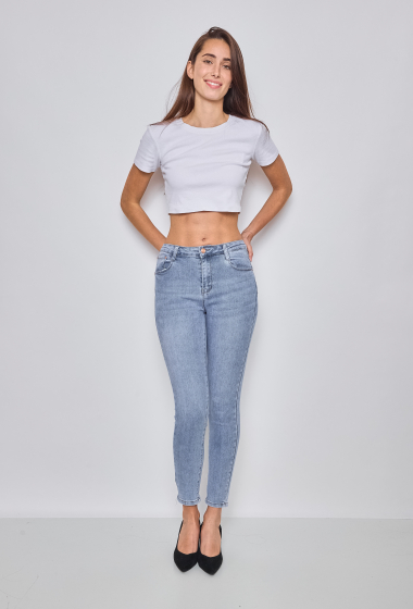 Wholesaler Miss Bon - Light blue skinny jeans