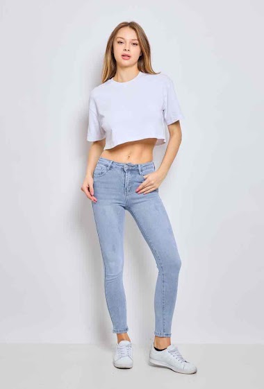 Grossiste Miss Bon - Jeans skinny bleu