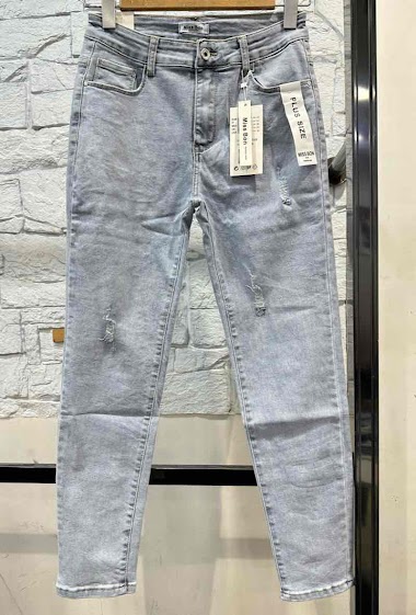 Wholesaler Miss Bon - Skinny jeans destroyed big size
