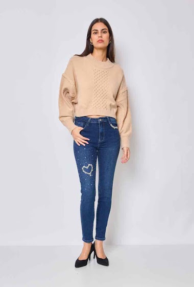Wholesaler Miss Bon - Skinny jeans with strass