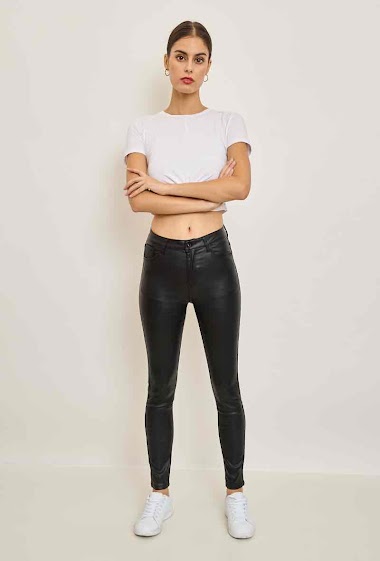 Wholesaler Miss Bon - Skinny leather pants fleece km