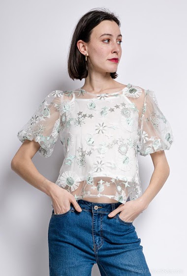 Wholesaler Miss Charm - Embroidered blouse