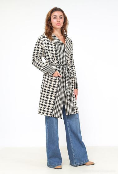 Wholesaler Miss Charm - Houndstooth pattern cardigan