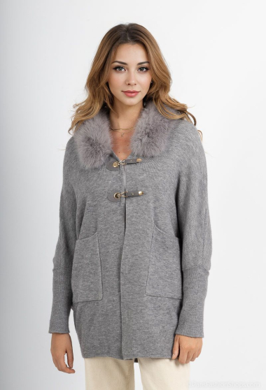 Grossiste Miss Charm - Gilet avec fausse fourrure