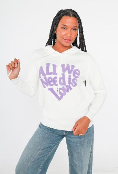 Wholesaler Miss Charm - "All we need is love" pattern hoodie