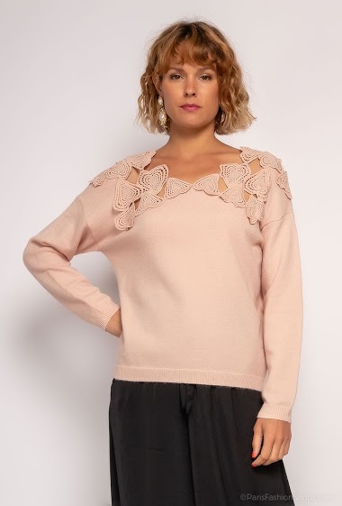 Großhändler Miss Charm - Jumper with lace hearts collar