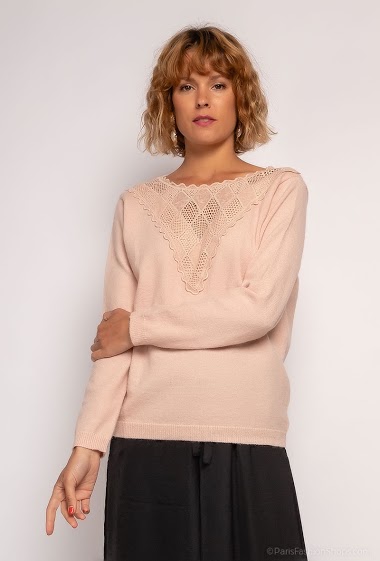 Wholesaler Miss Charm - Jumper with lace collar