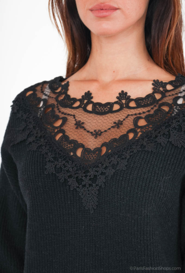 Wholesaler Miss Charm - Lace collar sweater