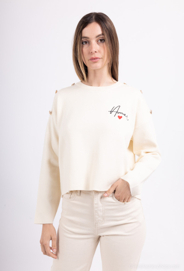 Grossiste Miss Charm - Pull à motif "Amour ♥"