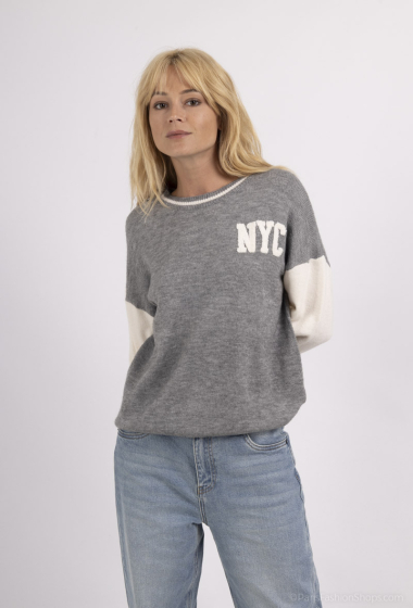 Grossiste Miss Charm - Pull à motif "Brooklyn NYC"