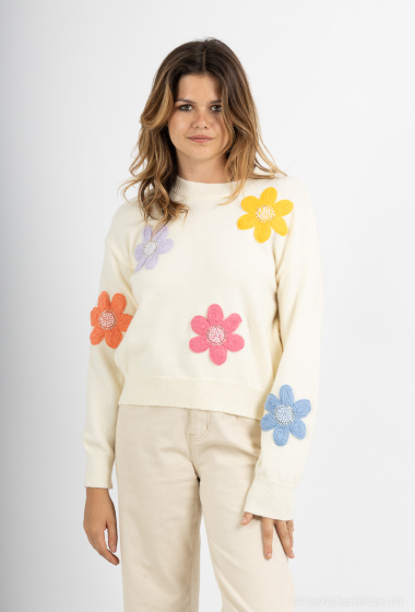 Wholesaler Miss Charm - Flower pattern sweater