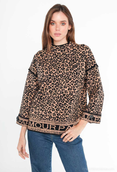 Großhändler Miss Charm - Pullover mit Leopardenmuster