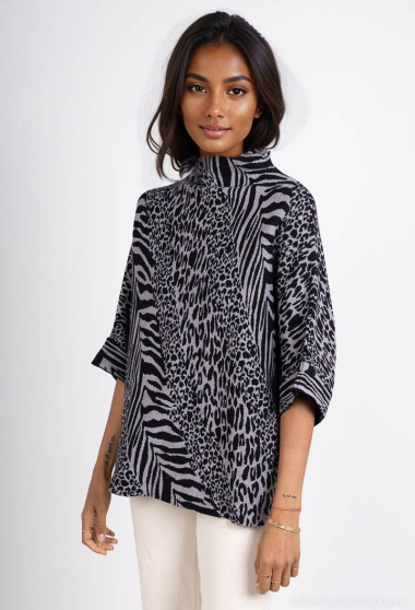 Wholesaler Miss Charm - Leopard-print sweater