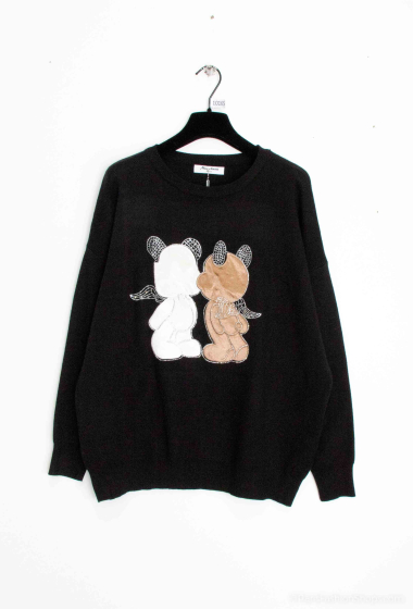 Wholesaler Miss Charm - “Winged teddy bears” patterned sweater