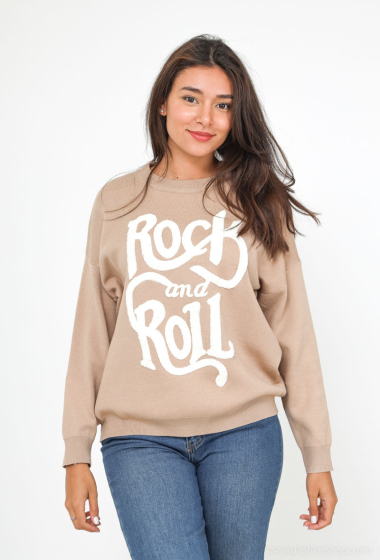 Grossiste Miss Charm - Pull à motif "Rock and Roll"
