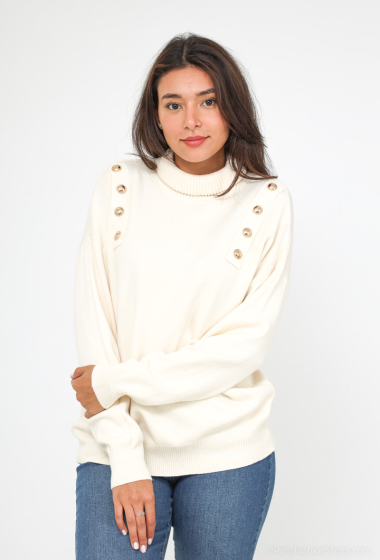 Wholesaler Miss Charm - Turtleneck sweater with buttons
