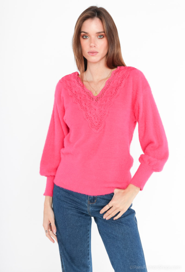 Wholesaler Miss Charm - V-neck lace sweater