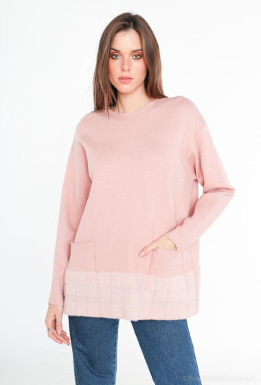 Wholesaler Miss Charm - Long sweater with pockets