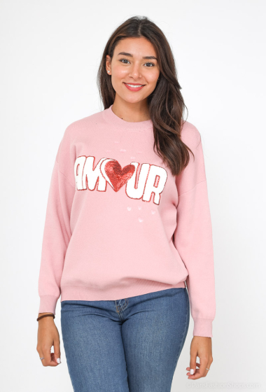 Grossiste Miss Charm - Pull motif "AMOUR"