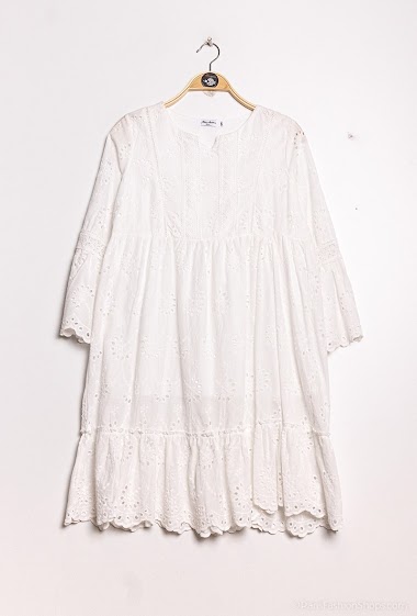 Wholesaler Miss Charm - Embroidered perforated dress