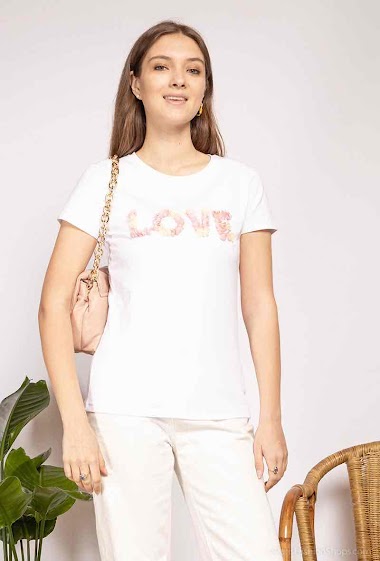 Grossiste Miss Charm - T-shirt à inscription LOVE