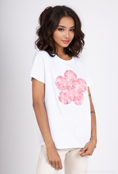 Wholesaler Miss Charm - Flower pattern t-shirt