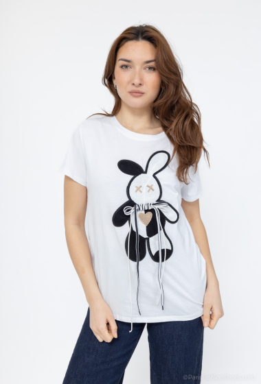 Wholesaler Miss Charm - Rabbit patterned T-shirt