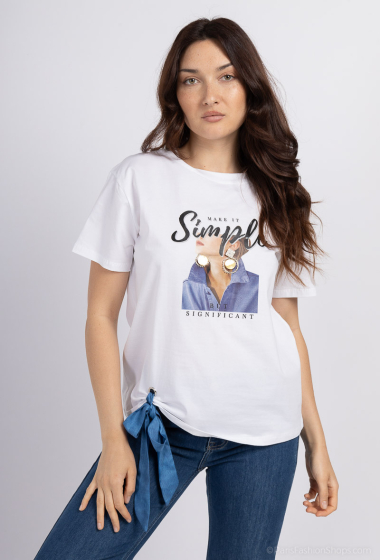 Großhändler Miss Charm - T-Shirt mit „Make it Simple“-Muster