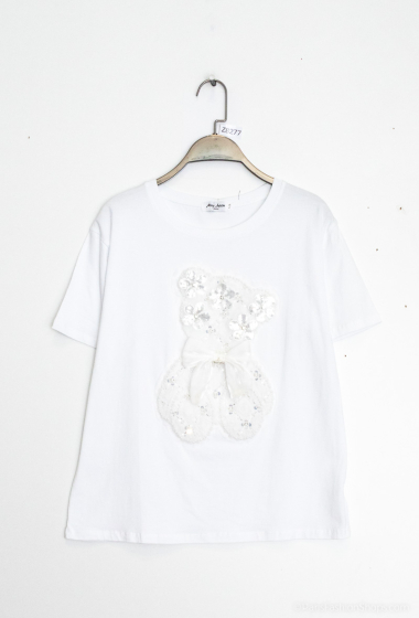Wholesaler Miss Charm - Teddy bear pattern T-shirt