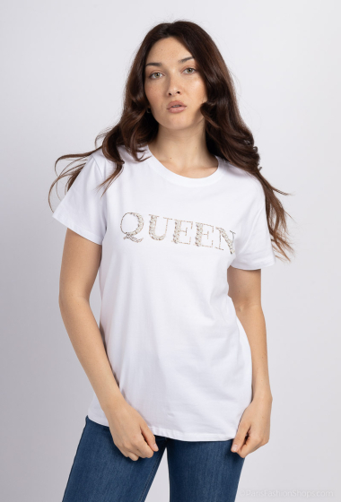 Wholesaler Miss Charm - “QUEEN” patterned t-shirt