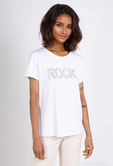 Grossiste Miss Charm - T-shirt à motif "ROCK"