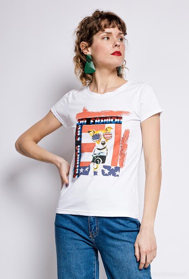 Grossiste Miss Charm - T-shirt avec imprimé