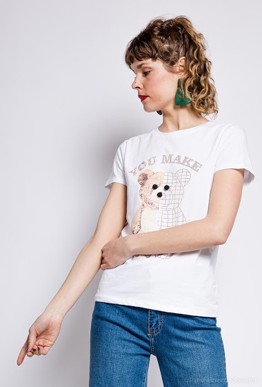Grossiste Miss Charm - T-shirt YOUMAKE avec nounours