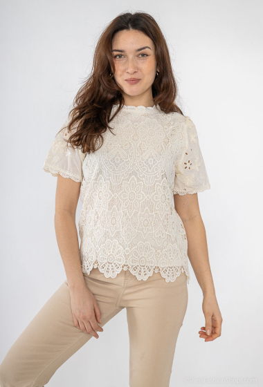 Wholesaler Miss Charm - Short-sleeved lace top