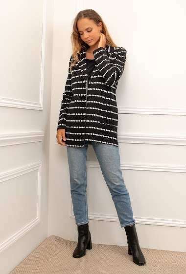 Wholesaler Miss Charm - Spotted knit jacket