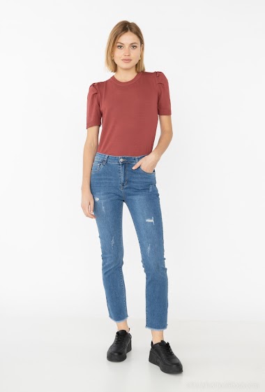 Wholesaler Miss Fanny - Ripped straight fit jeans and push up
