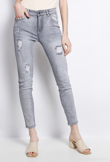 Wholesaler Miss Fanny - Ripped skinny jeans grey