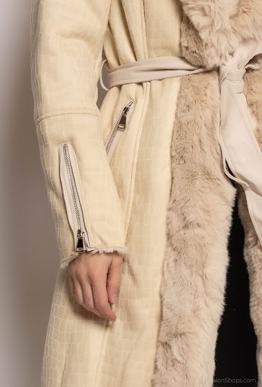 Fur-lined coat with fur Miss Sissi | Paris Fashion Shops
