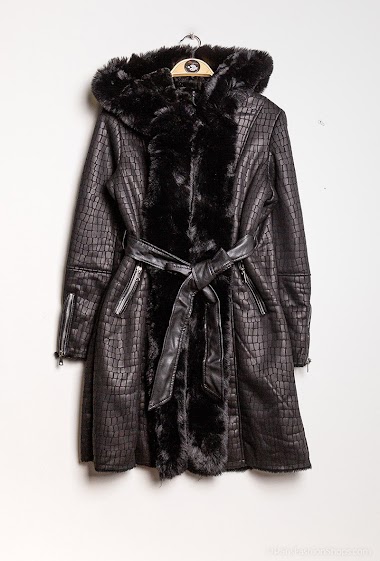 Fur-lined coat with fur Miss Sissi | Paris Fashion Shops