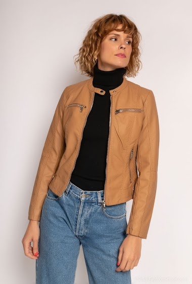 Großhändler Miss Sissi - Faux leather biker jacket