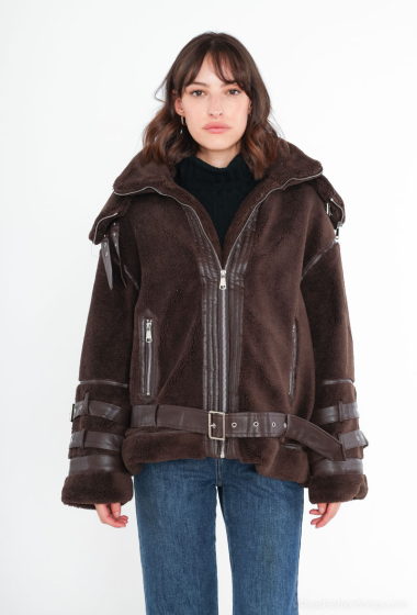 Wholesaler Miss Sissi - Fur-effect biker jacket