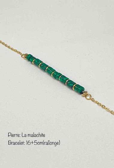 Grossiste Missra Paris - Bracelet en acier inoxydable avec des pierres naturelles