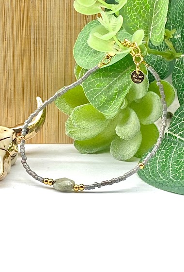 Wholesalers Missra Paris - Stainless steel bracelet with natural stone