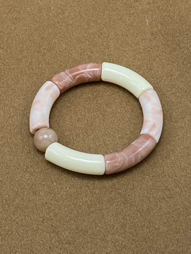 Wholesaler Missra Paris - Elastic bang bracelet - Acrylic resin-large1.2CM