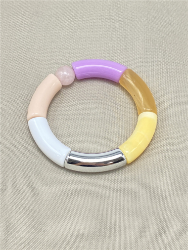 Wholesaler Missra Paris - Elastic bang bracelet - Acrylic resin-large