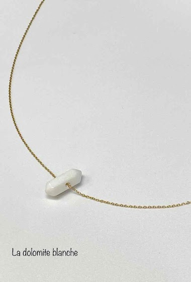 Wholesaler Missra Paris - Stainless steel necklace with natural stone